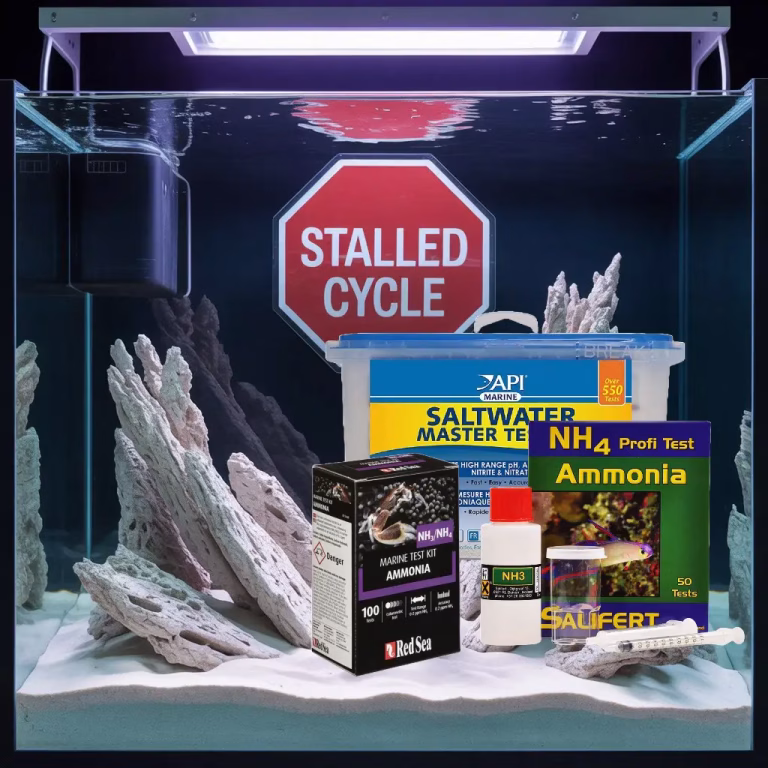 We are taking a look at how a bad test kit can incorrectly indicate your marine aquarium has high ammonia.